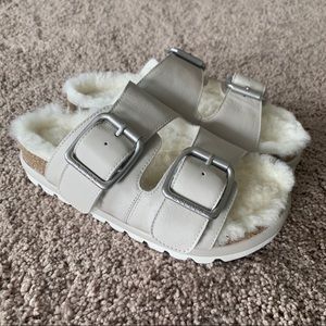 J/SLIDES nyc lynx ivory leather white sandals LYNX 6M